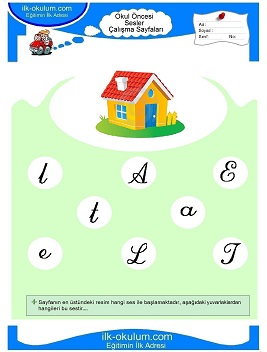 Çocuklar İçin E Sesi Çalışma Sayfaları 